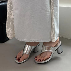 Casual Round Heel Flip Flops Slides Slippers Sandals