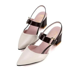 Casual Shallow Ankle Strap Pointy Chunky Sandals