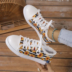Casual Lace-up Skull Bat Pattern Up Breathable Flat Shoe