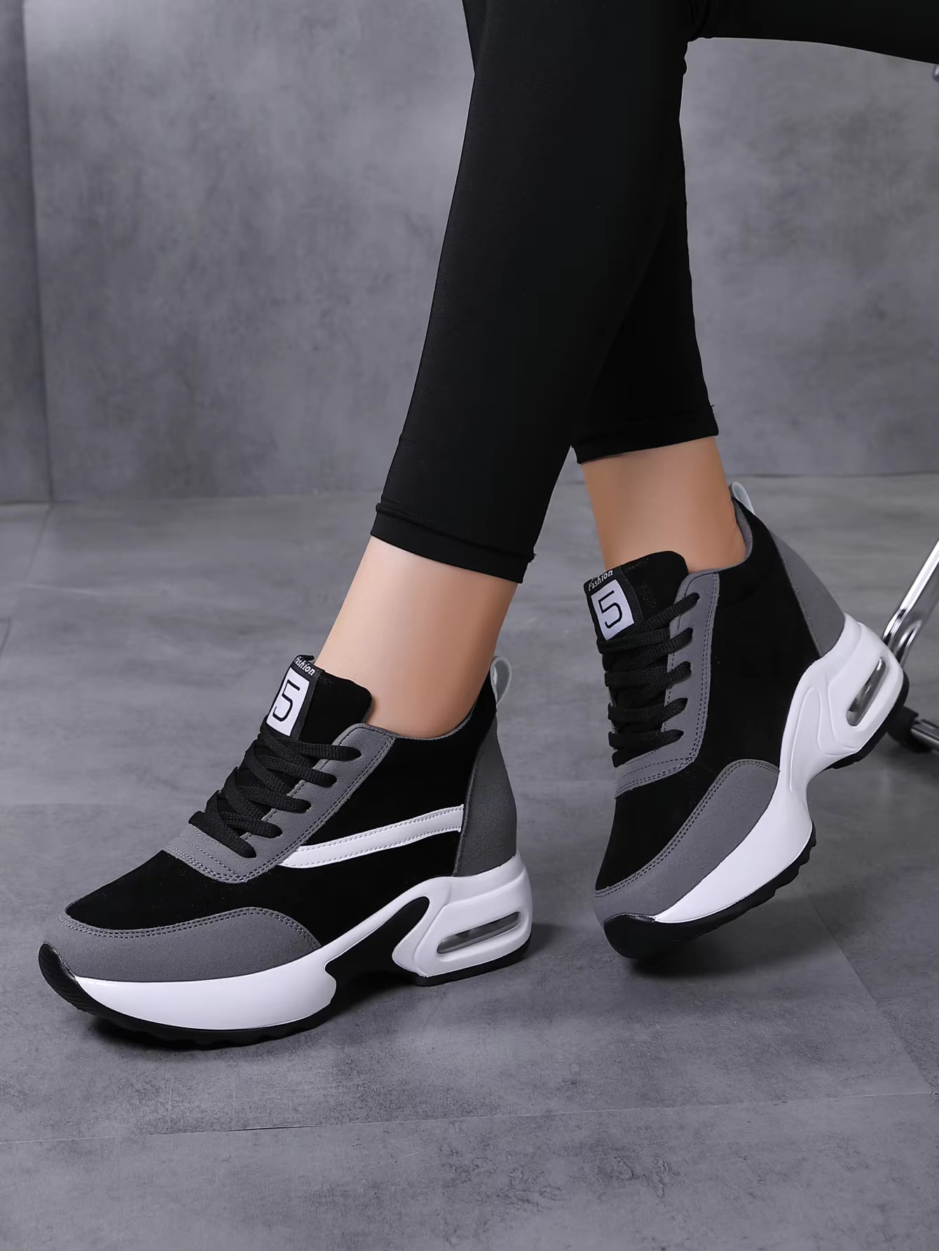 Casual Slope Heel Thick Sole Breathable Height Increasing Sports Shoe