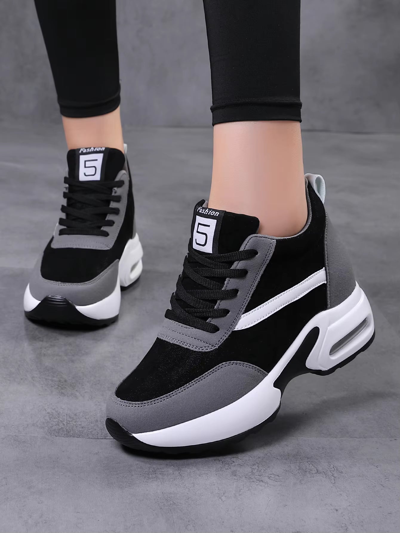 Casual Slope Heel Thick Sole Breathable Height Increasing Sports Shoe