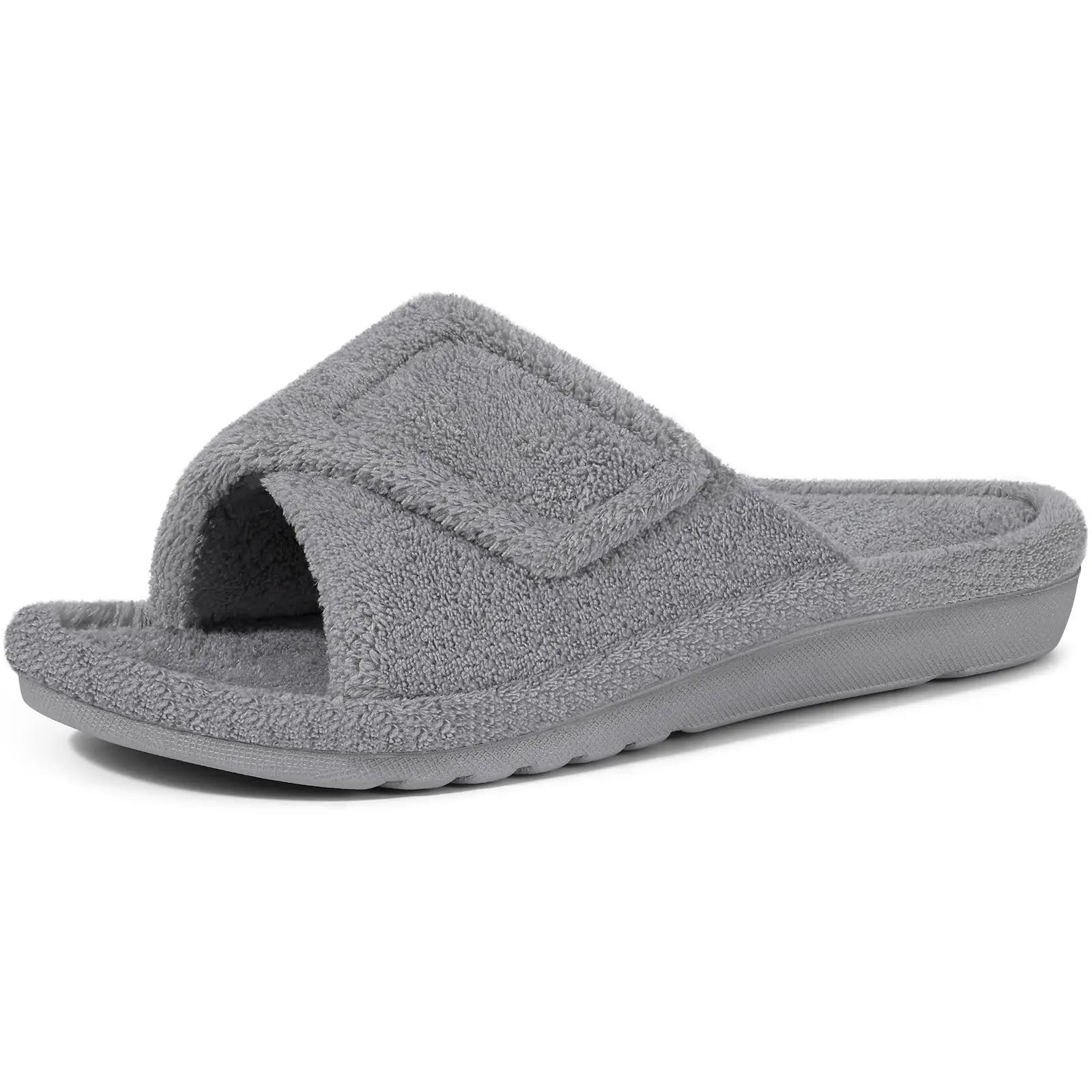 Casual Soft Flat Cross-Tied Hook And Loop Slides Orthopedic Slippers