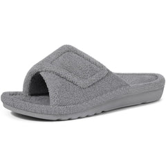 Casual Soft Flat Cross-Tied Hook And Loop Slides Orthopedic Slippers