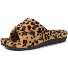 Casual Soft Flat Cross-Tied Hook And Loop Slides Orthopedic Slippers