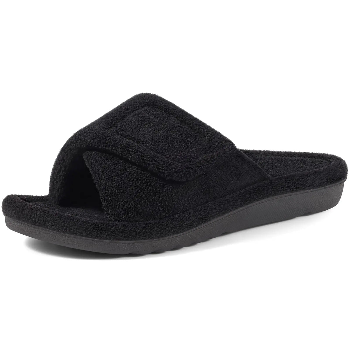 Casual Soft Flat Cross-Tied Hook And Loop Slides Orthopedic Slippers