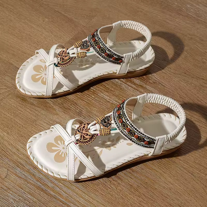 Casual Solid Polyester Front And Rear Open Strap Outdoor Sandals