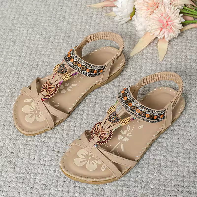 Casual Solid Polyester Front And Rear Open Strap Outdoor Sandals