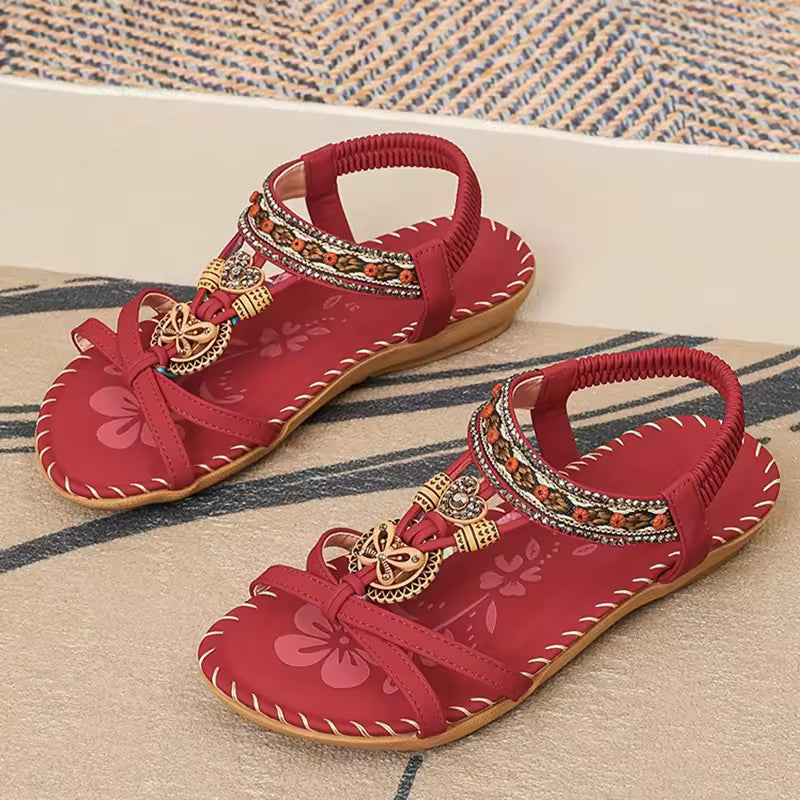 Casual Solid Polyester Front And Rear Open Strap Outdoor Sandals