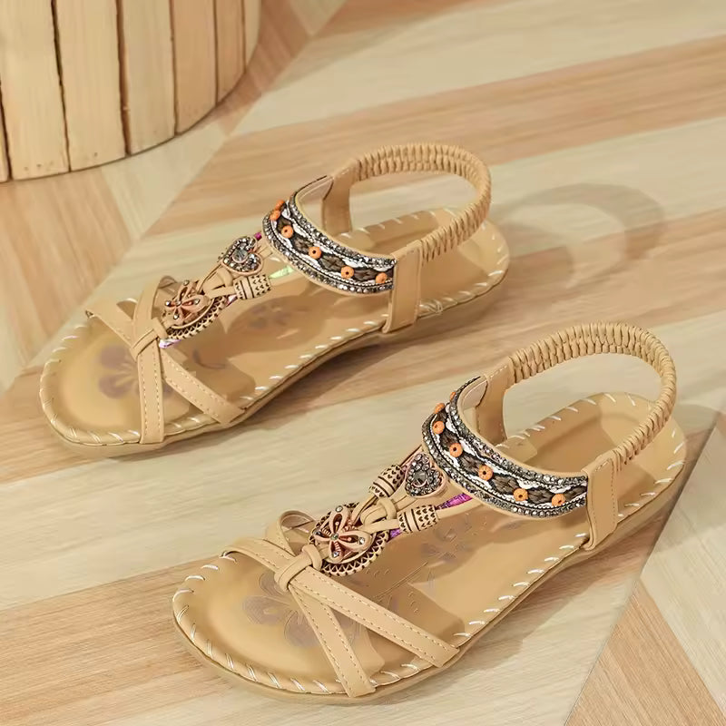 Casual Solid Polyester Front And Rear Open Strap Outdoor Sandals