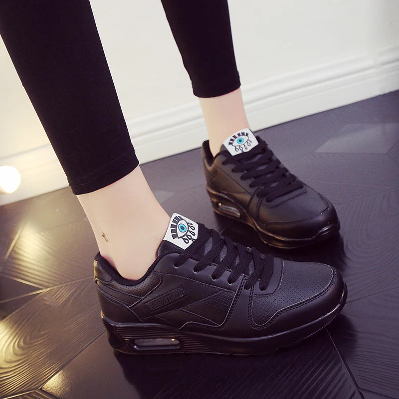 Casual Solid Round toe Lace Up Platform Office Chunky shoes