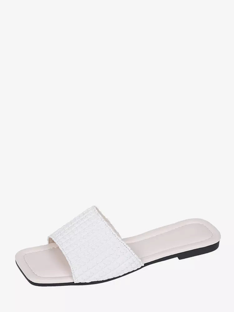 Casual Square Open Toe Flat Daily Casual Sandal Slides