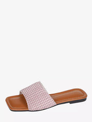Casual Square Open Toe Flat Daily Casual Sandal Slides