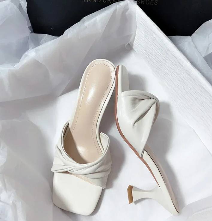 Casual Shallow Square Open Toe High Heels Outdoor Sandals