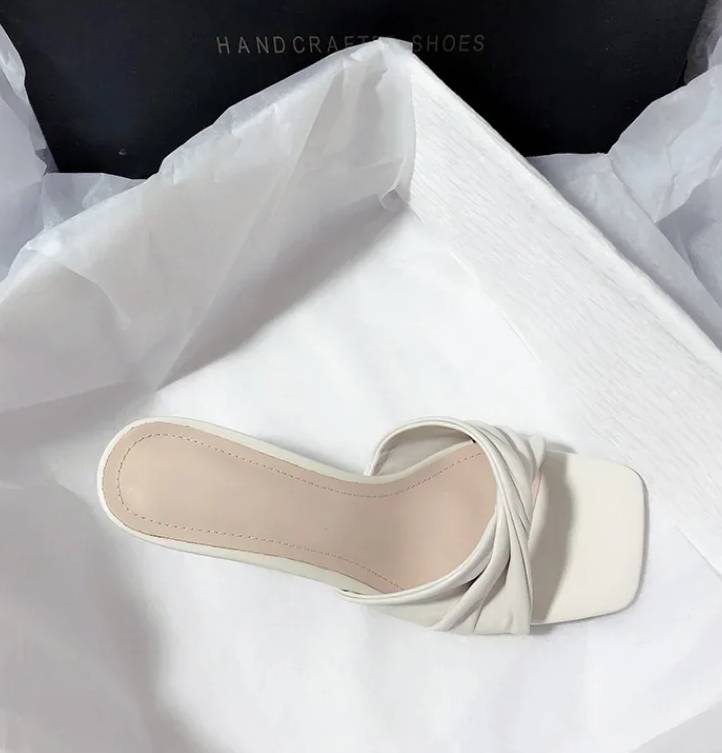 Casual Shallow Square Open Toe High Heels Outdoor Sandals