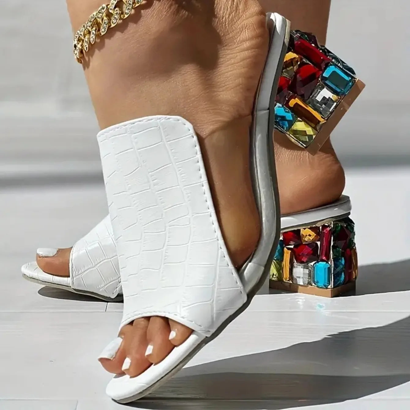 Casual Strange Style Open Toe Slip-on Square Sandals