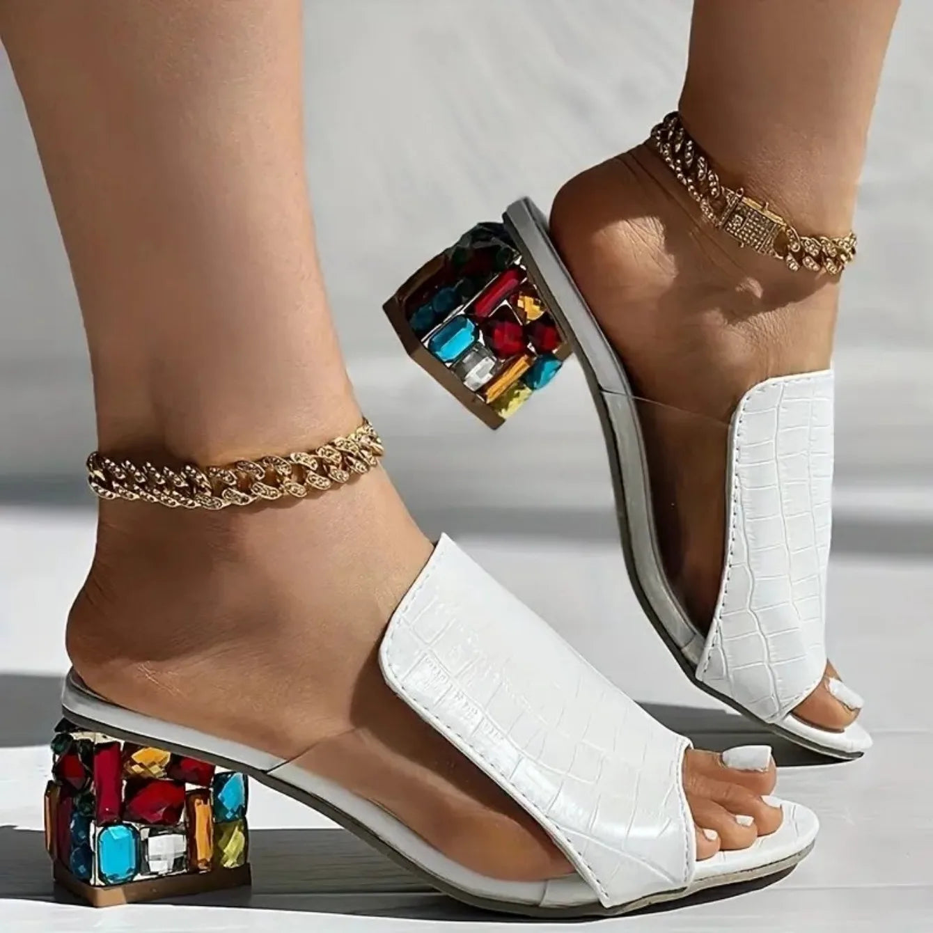 Casual Strange Style Open Toe Slip-on Square Sandals