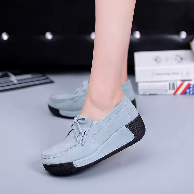 Casual Thick Soled Lightweight Outdoor Flat Bottom Comfortable Single Shoes