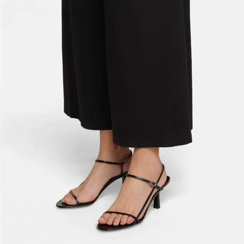 Casual Thin Strap French Single Buckle Strap Open Toed Sandals