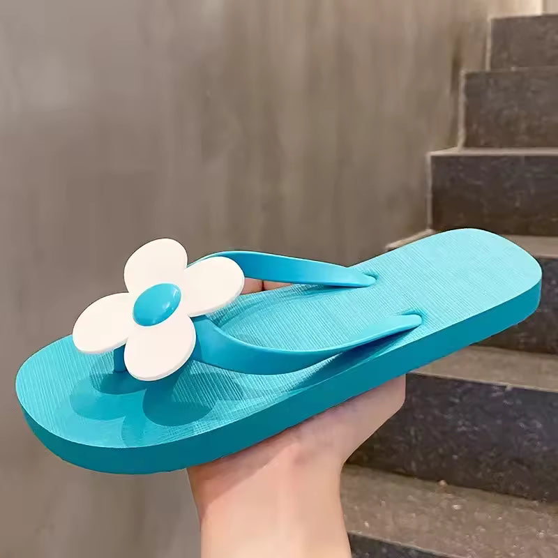 Casual Thong Flip-Flops Slip-On Beach Style Jelly Floral Slippers