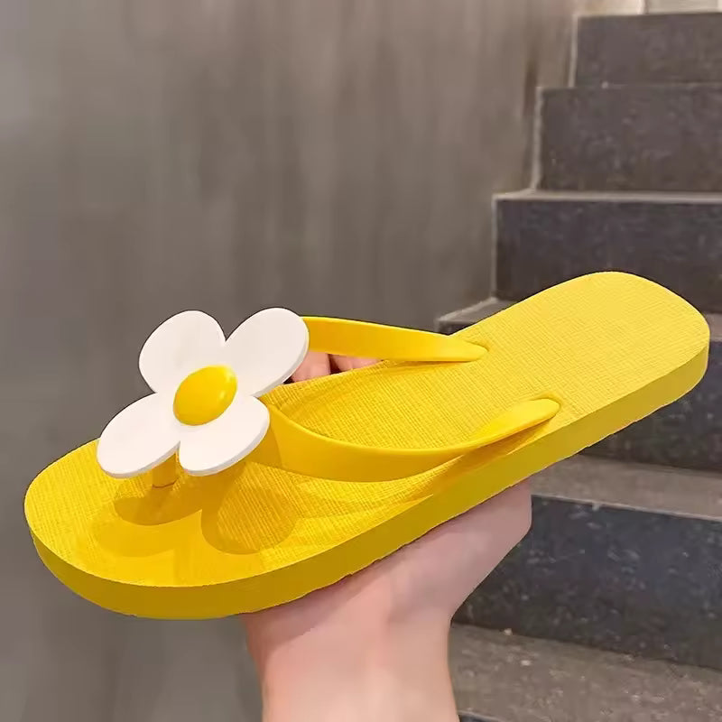 Casual Thong Flip-Flops Slip-On Beach Style Jelly Floral Slippers