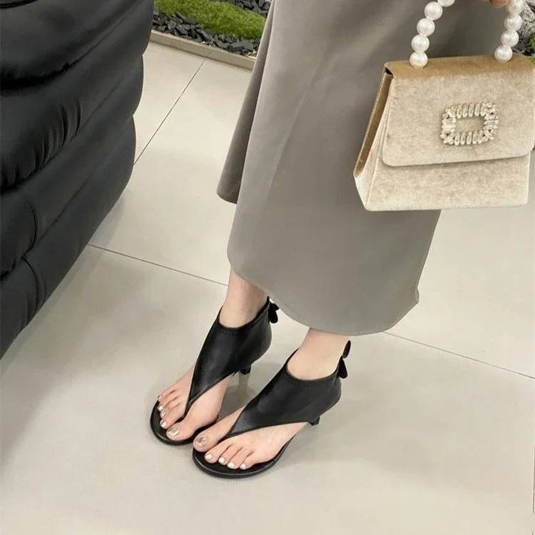 Casual Versatile Comfortable Clip Open Toe Cover Heel High-Heeled