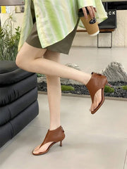 Casual Versatile Comfortable Clip Open Toe Cover Heel High-Heeled