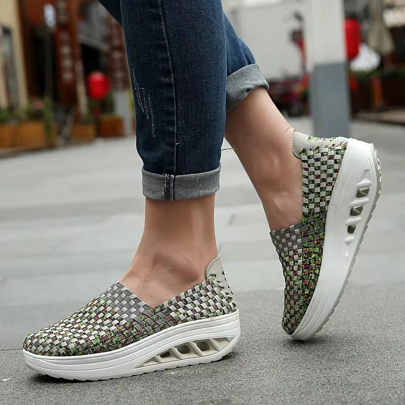 Casual Wedges Increased Woven Breathable Platform Shoes