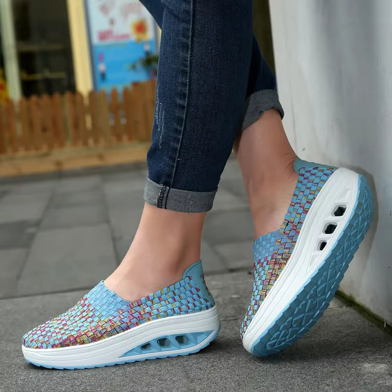 Casual Wedges Increased Woven Breathable Platform Shoes