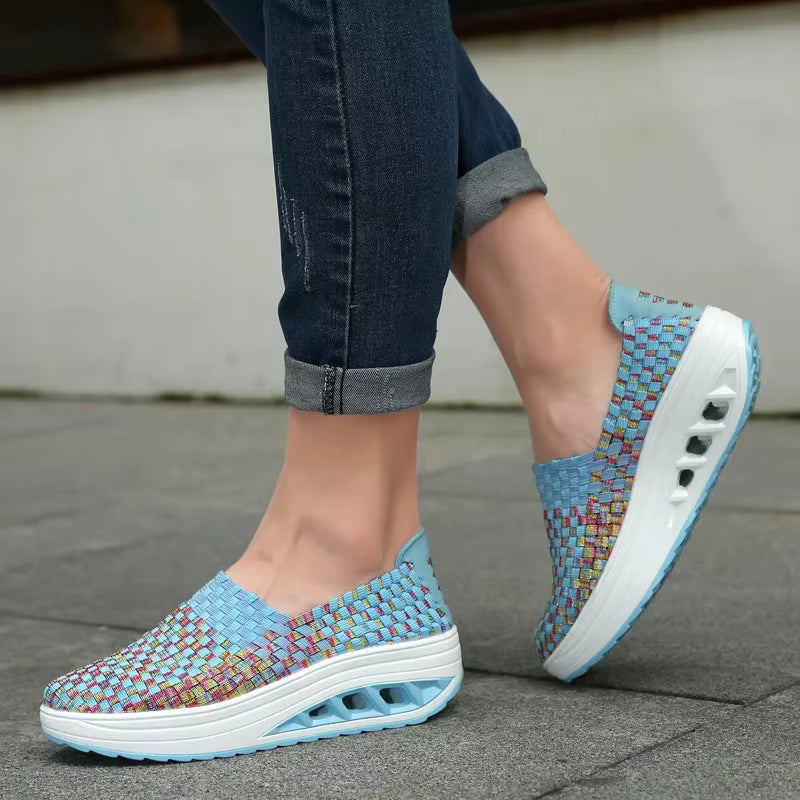 Casual Wedges Increased Woven Breathable Platform Shoes