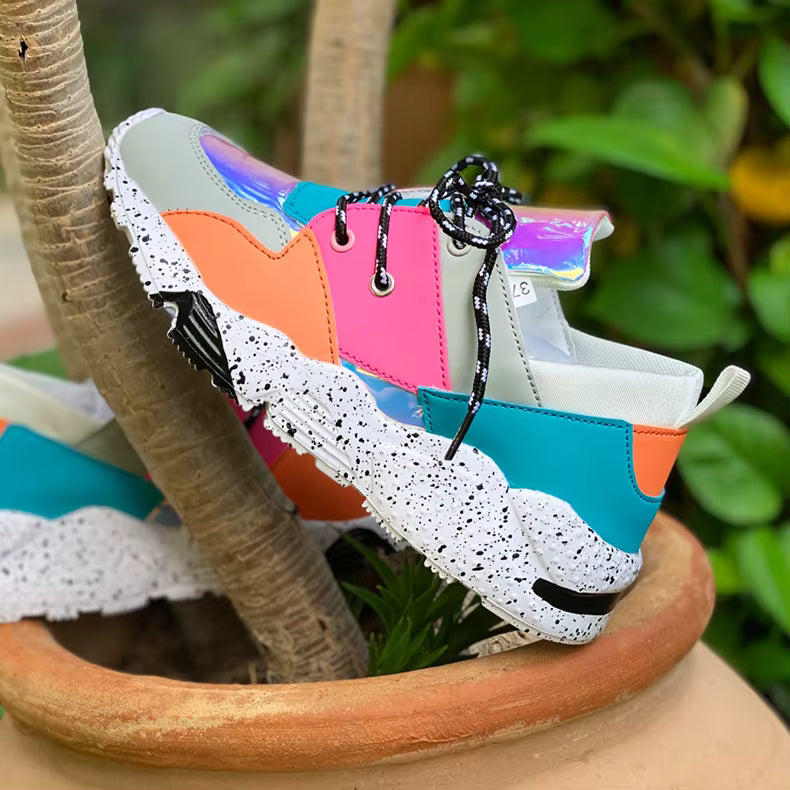 Chunky Patchwork PU Tenis Arrival Sneakers Shoes Botas
