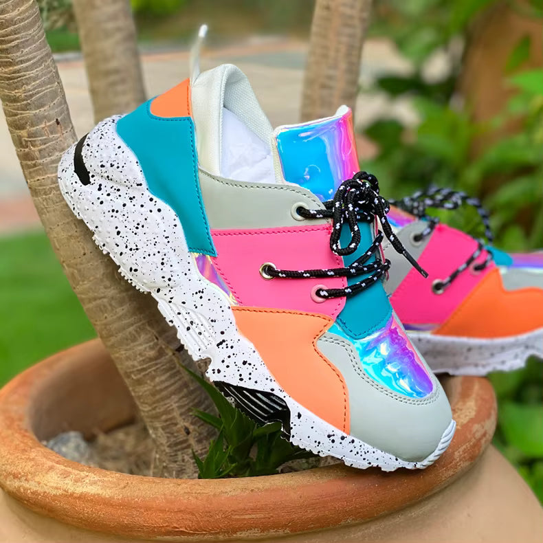 Chunky Patchwork PU Tenis Arrival Sneakers Shoes Botas
