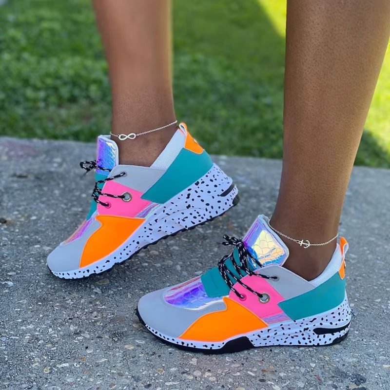 Chunky Patchwork PU Tenis Arrival Sneakers Shoes Botas