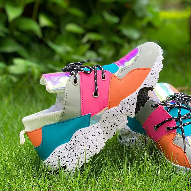 Chunky Patchwork PU Tenis Arrival Sneakers Shoes Botas
