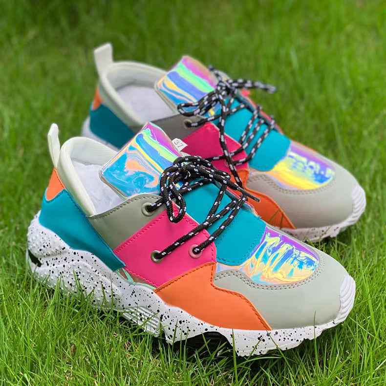 Chunky Patchwork PU Tenis Arrival Sneakers Shoes Botas