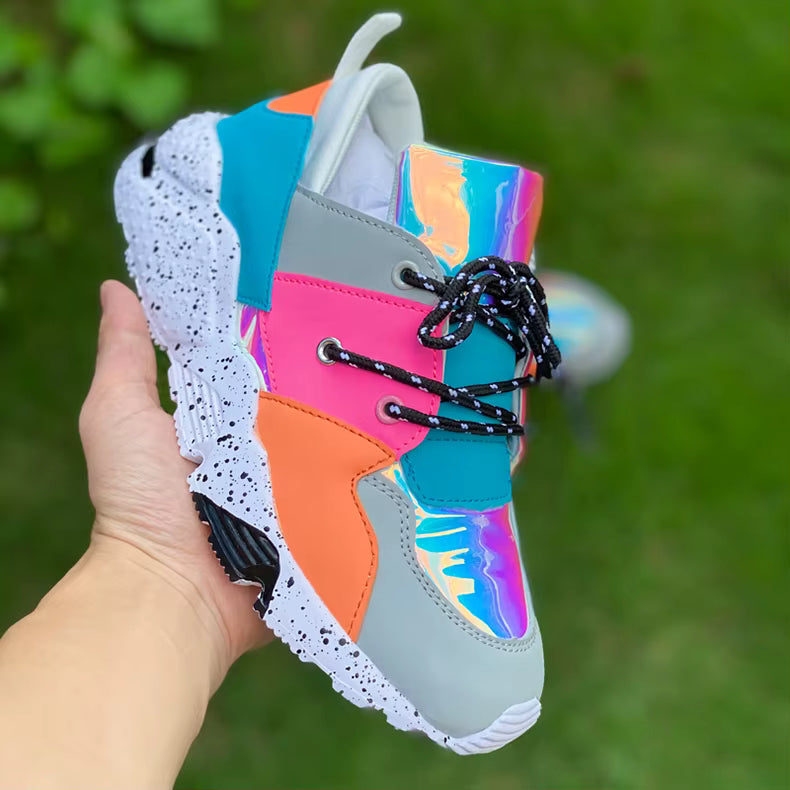 Chunky Patchwork PU Tenis Arrival Sneakers Shoes Botas