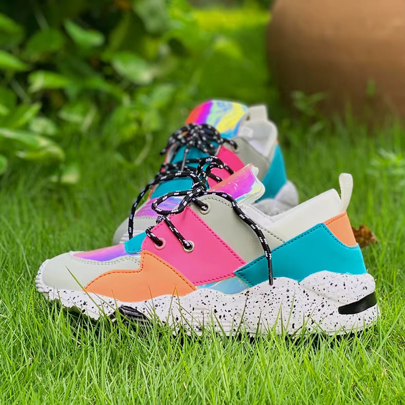 Chunky Patchwork PU Tenis Arrival Sneakers Shoes Botas