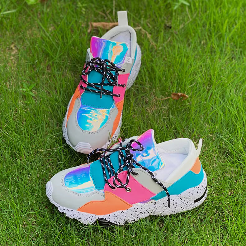 Chunky Patchwork PU Tenis Arrival Sneakers Shoes Botas