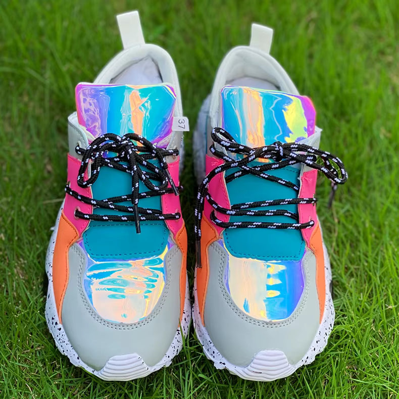 Chunky Patchwork PU Tenis Arrival Sneakers Shoes Botas