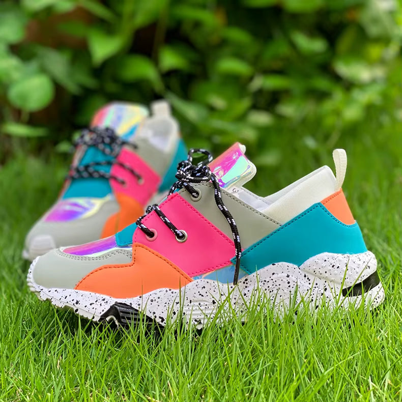 Chunky Patchwork PU Tenis Arrival Sneakers Shoes Botas