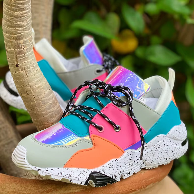 Chunky Patchwork PU Tenis Arrival Sneakers Shoes Botas