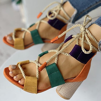 Chunky Sandals Rope Tie