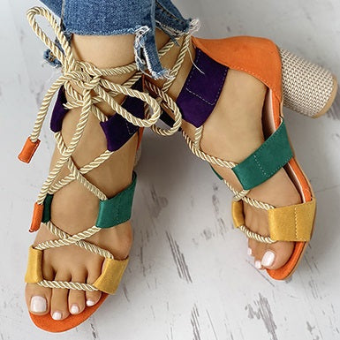 Chunky Sandals Rope Tie