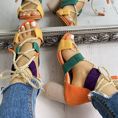 Chunky Sandals Rope Tie