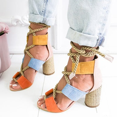Chunky Sandals Rope Tie