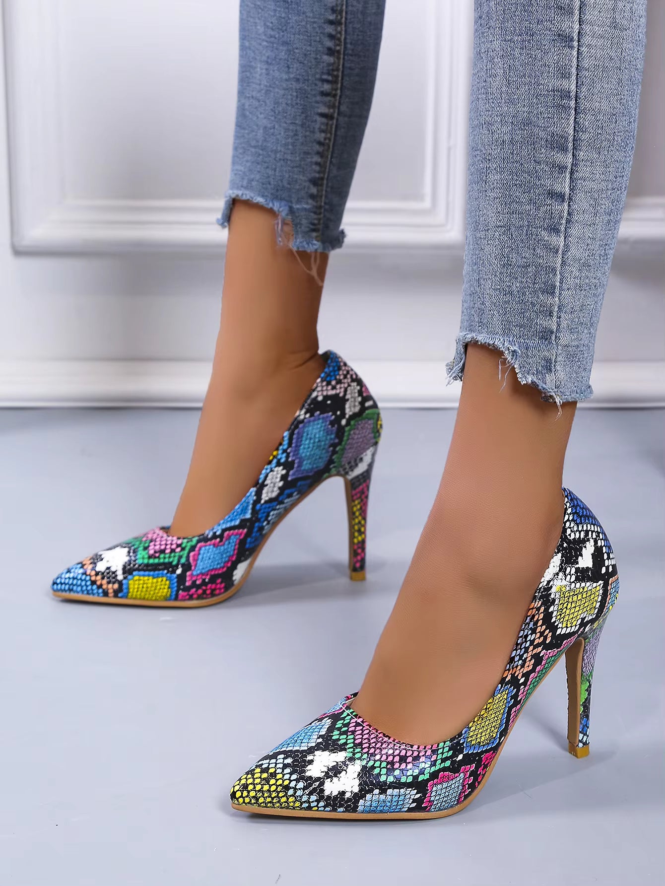 Classic Popular Pumps 3.94Inch High Thin Heels Wedding Office Ins Style Party Shoes
