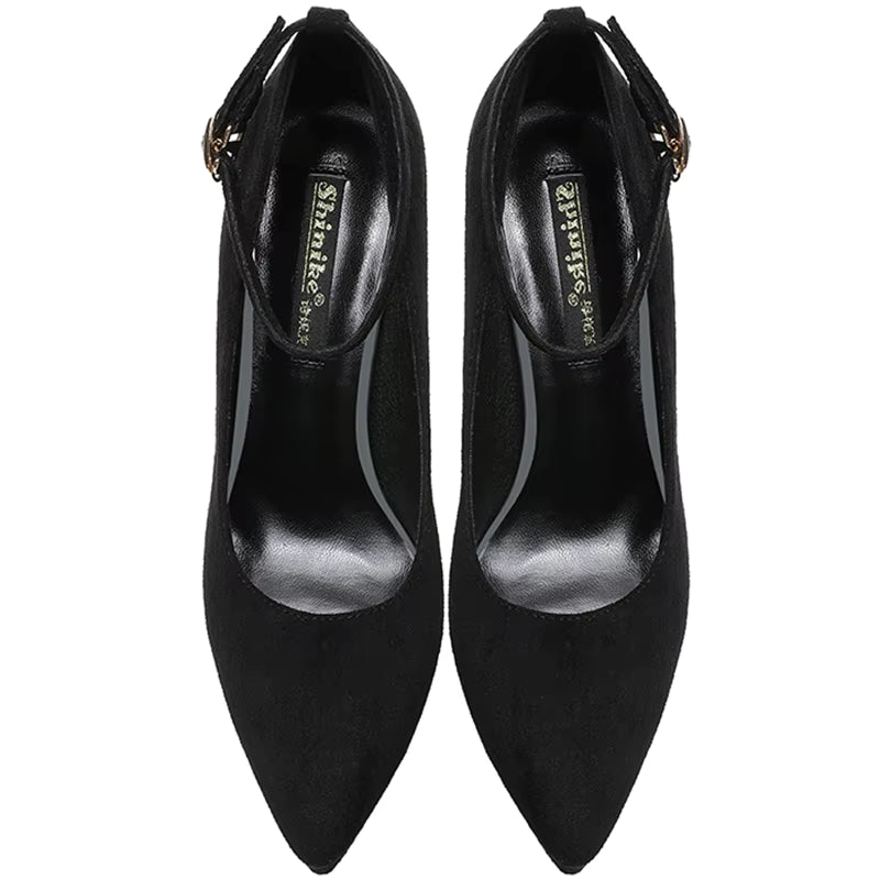 Classic Strappy Pumps Platform Round Head Ankle Strap High Heels Sandals