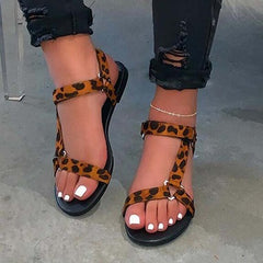 Cloth-Strapped Sandals Velcro Closures Open Toes