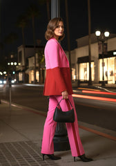 Colorblock Suit Hot Pink Red