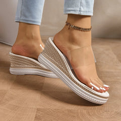 Comfortable Round Toe Transparent Lightweight Non-slip Slippers
