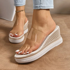 Comfortable Round Toe Transparent Lightweight Non-slip Slippers